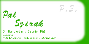 pal szirak business card