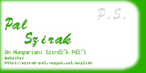 pal szirak business card